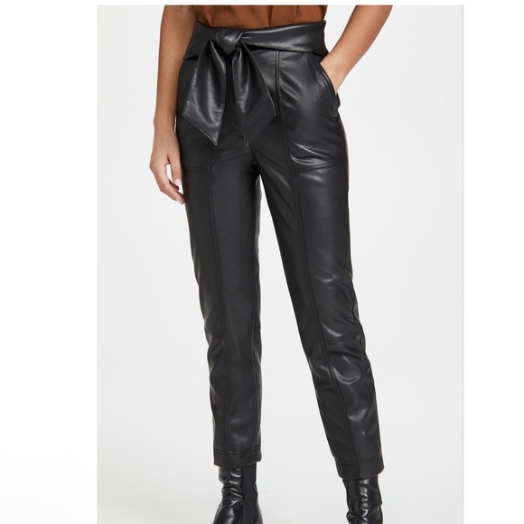 Jonathan Simkhai Tessa Black Vegan Leather Pants NWT - Picture 1 of 10
